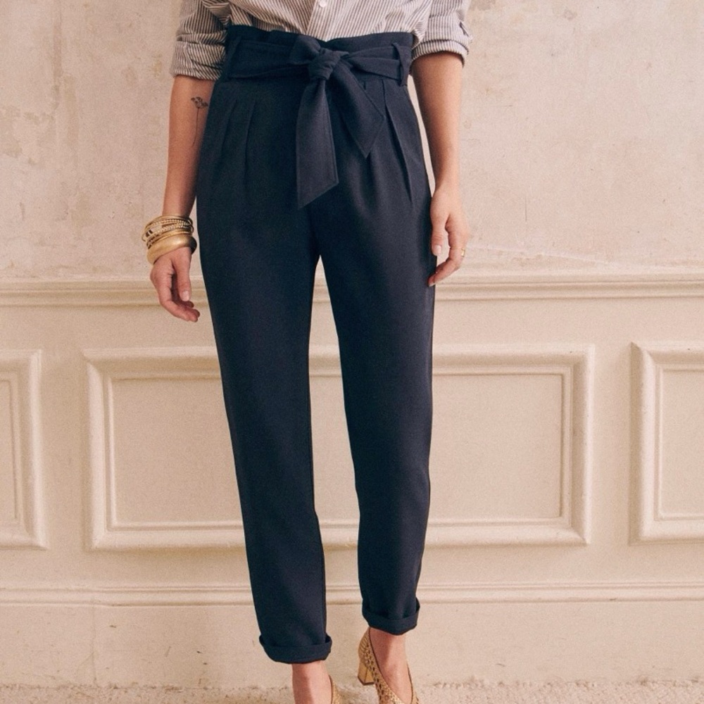 Sézane Austin Pant in gray wool blend